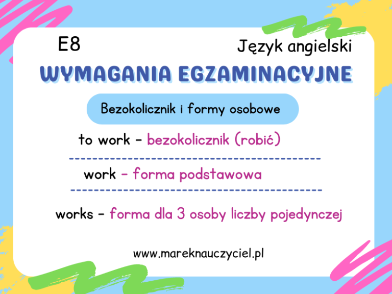 Bezokolicznik Z Zu I Bez Zu Cwiczenia - Bezokolicznik i formy osobowe – Marek Saik